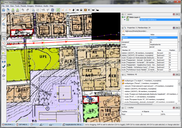 JOSM snapshot from Jyväskylä